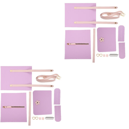 2Sets DIY Bag Accessory Kit Violet PU for Crafting Unique Bags 2