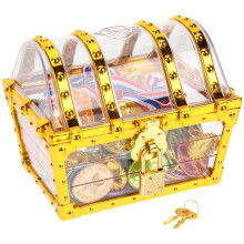 2Sets Compact Treasure Chest Toys Safe Plastic for Kids & Halloween