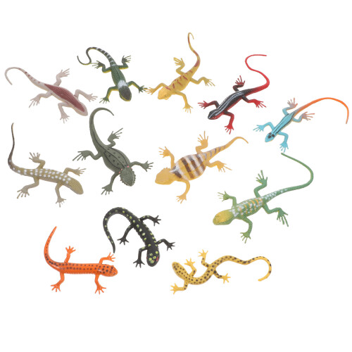 84Pcs Assorted Color Simulation Reptiles Toys Plastic Gecko for Pranks