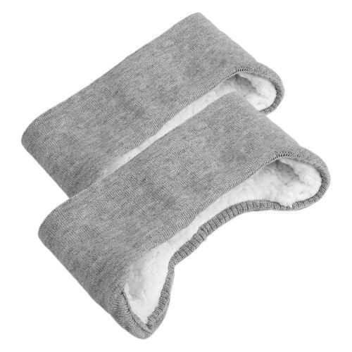 8Pcs Grey Plush Ear Muffs for Sleep Soft Elastic Noise Reduction Warm