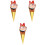 3Pcs Simulation Ice Cream Model Lightweight PVC Multi Color Decor 5