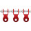 3Pcs Red Rear Shock Absorber Riser Motorcycle Aluminum Extender 6