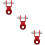 3Pcs Red Rear Shock Absorber Riser Motorcycle Aluminum Extender 9