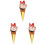 3Pcs Simulation Ice Cream Model Lightweight PVC Multi Color Decor 4