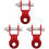 3Pcs Red Rear Shock Absorber Riser Motorcycle Aluminum Extender 4