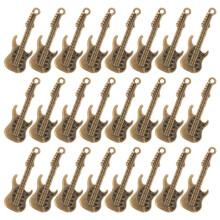 400Pcs Brown Zinc Alloy Mini Guitar Pendants DIY Phone Cover Ornaments