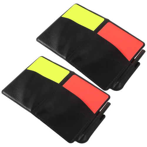 6Sets Standard Referee Kit Soccer Cards Portable PU Notepad Pen