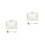 2Sets White Ceramic Double-Handle Bowl European Style Dessert Storage 4