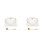 2Sets White Ceramic Double-Handle Bowl European Style Dessert Storage 8