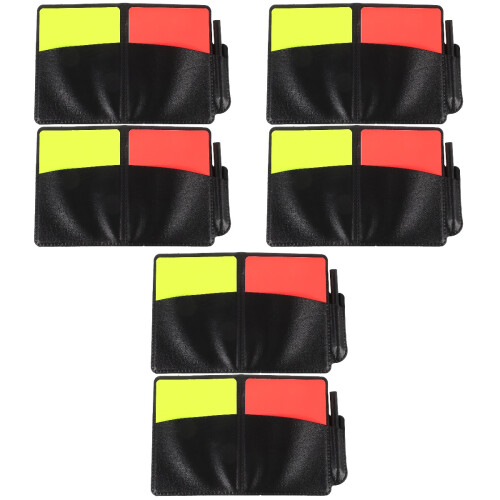 6Sets Standard Referee Kit Soccer Cards Portable PU Notepad Pen 2