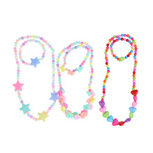 6Sets Kids Necklace Bracelet Set Suit Assorted Color Jewelry