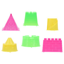 60Pcs Sand Castle Molds Kids Beach Toy Durable Plastic Assorted Colors