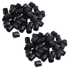 Rubber Caps 80-Piece Black Rubber Tube Ends 10mm Round