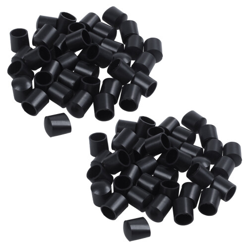 Rubber Caps 80-Piece Black Rubber Tube Ends 10mm Round 1