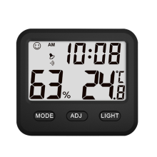 Elegant digitalt hygrometer, komfortindikator med innetermometer, nullstrålingstemperatur- og fuktighetsmåler