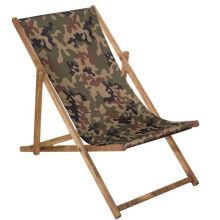 SPRINGOS Transat de Jardin imprégné Chaise longue pliante en bois de plage 120 kg - Moro