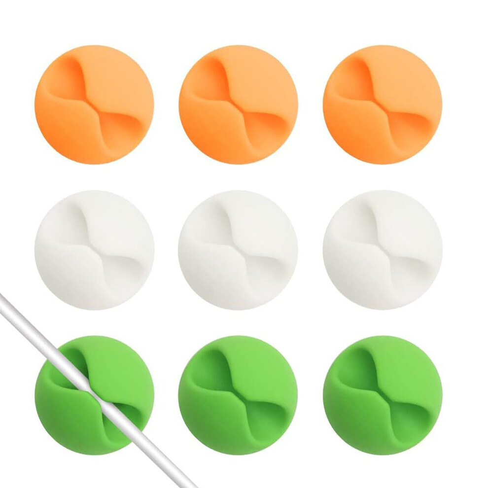 (Multicolor) Cord Organizer For Desk Cable Charger Cord Clip Cable Management Clips 9 Pcs 3061458451902