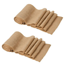2X Table Runner 10 M X 30 cm Jute Table Runner Linen Jute Fabric, Table Runner Roll Table Decoration Wedding