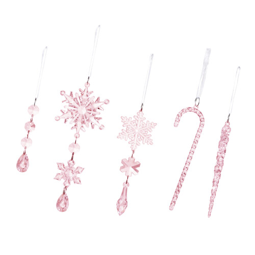 Packung mit 20 bruchsicheren Weihnachtsornamenten mit-Rosa