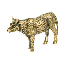 Brass Cow Figurine Lifelike Unique Small Elegant for Bedside Living Ro