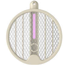 2-in-1 insectenverdelger met racketfunctie, draagbare muggenval met lamp voor binnen- en buitengebruik, opvouwbare elektrische vliegenmepper,