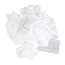 Flexible Material Diy Real Touch Artificial Foam Rose Flower String Lights, Battery Operated Decorative Light For Wedding Party Home Decoration