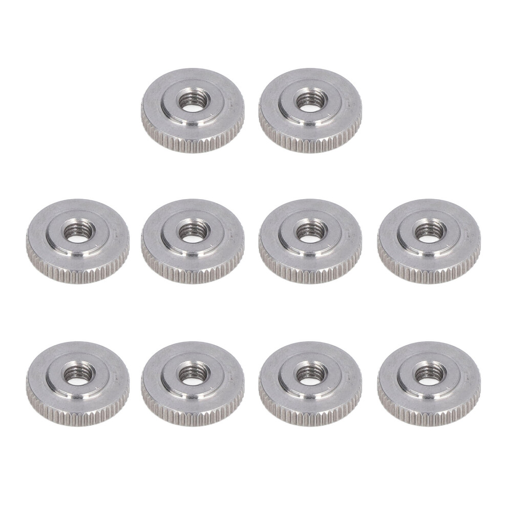 M6 Stainless Steel Knurled Thumb Nut Flat Head Through Hole Easy To Tighten 8731376377497