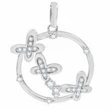 Pendentif femme - Folli Follie - 3P8S024C - Argent sterling - Détails en or rose - Cristaux scintillants