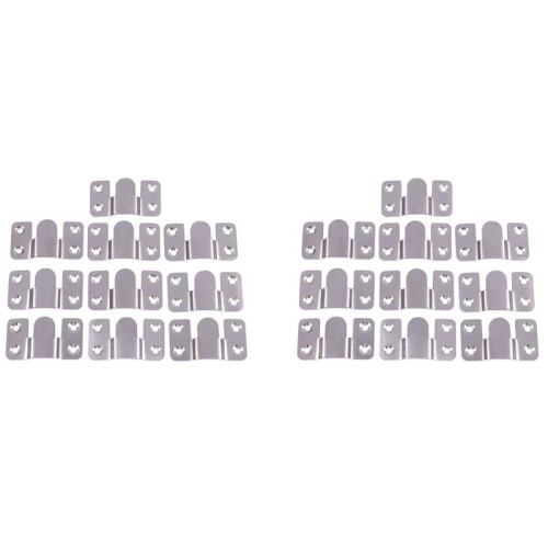 Furniture Sectional Interlock Style Sofa Connector 20Pcs Silver Tone