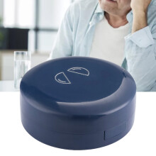 Portable Waterproof Medicine Box 8x8x3.5cm Blue with Double Layers