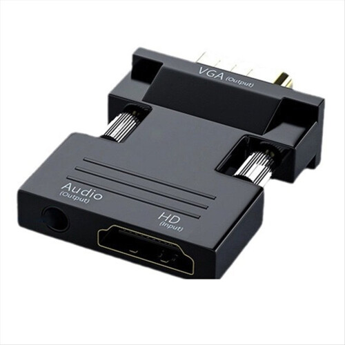 -Compatible to VGA Converter with 3.5mm Audio Cabl