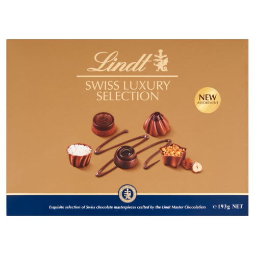 Lindt Lindt Swiss Luxury Selection – 193g Medium Gift Box – 19 Assorted Milk Dark