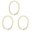 3X Retro  Vintage Fickurskedja Guld 2