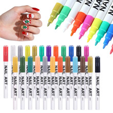 Neglekunstpenner for lakkering av negler, sett med 24 farger, tusjer, neglelakkpenn, DIY-manikyr