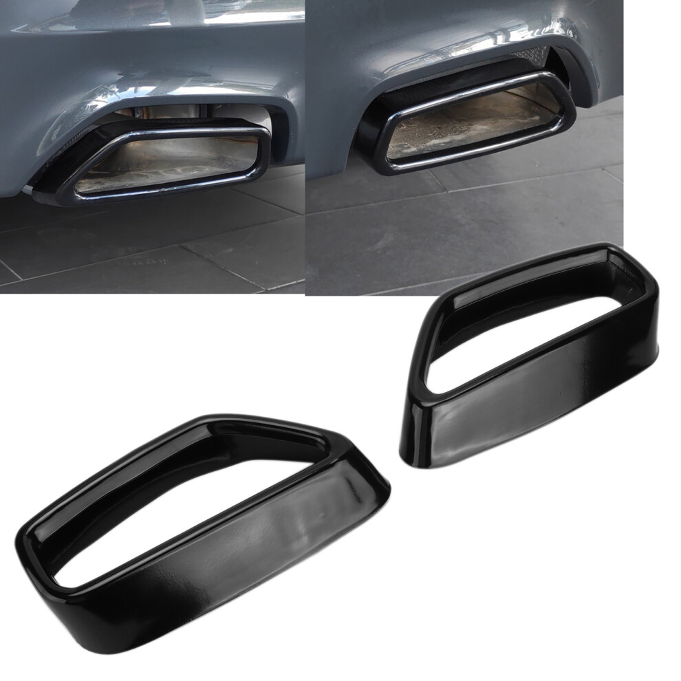 Gloss Tailpipe Covers 2Pcs For 5 Series G30 G38 2018Â2021 Black 3291377805870