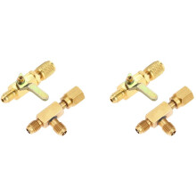 2X Air Conditioner Valve 1/4 Inch SAE Adapter and 1/4 Inch Valves Core Quick Coupler,for R134A Refrigerant