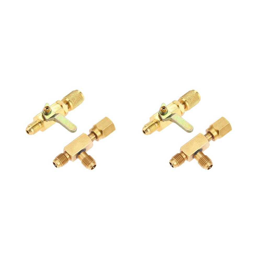 2X Air Conditioner Valve 1/4 Inch Sae Adapter And 1/4 Inch Valves Core Quick Coupler,For R134a Refrigerant 4711437952874