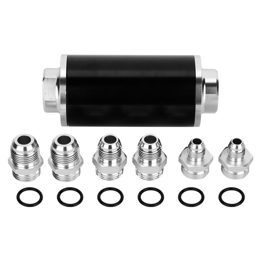 Inline Fuel Filter With100micron Filtration, Universal Fuel Filter For Gasoline Diesel E85applications, Aluminum Alloy Housing With Stainless 9448483262606