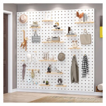 Wooden Pegboard for Craft Room and Workbench Kitchen Hole Board 12mm Thick Wall Pegboard for Workshop White 60x80cm White 60 x 80 cm