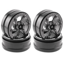 4Pcs Carbon Fiber 1.9inch Beadlock Wheel Rim Wheel Hub for 1/10 RC Crawler Car Axial SCX10 TRX4 F