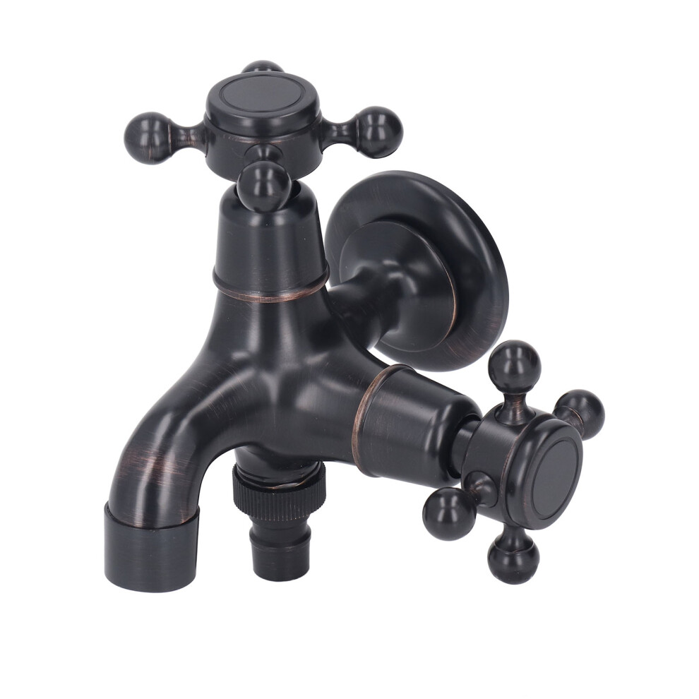 European Copper Wall Mount Retro Cold Hot Basin Faucet, 607G 7891371369383