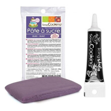 Fondant lila 100 g + Rotulador negro