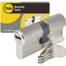 Series 1000+ detachable cylinder 40x40 mm nickel-plated - YALE - 6 pins - anti-drilling and anti-picking