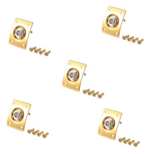 5X Plaque de Prise de Style Carré Prise de Guitare Basse Prise de Sortie Entrée 1/4 pour Pièce de Guitare ÉLectrique et Accessoires Or