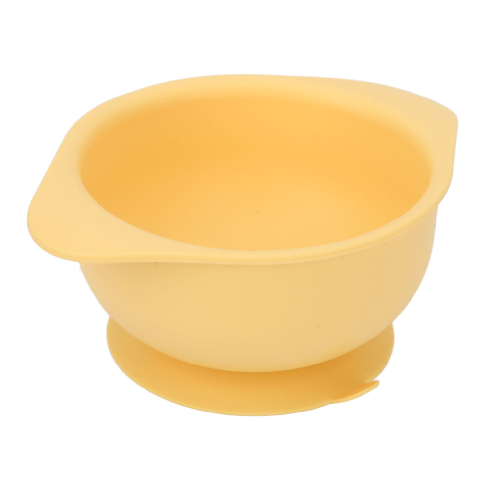 Yellow Child & Elderly Silicone Bowl With Suction Base High Temp 450Ml