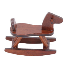 1:12Puppenhaus-Schaukelpferd-Braun7,5x5,6x3,6cm