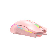 CW905 RGB Wired Gaming Mouse 6400DPI Black/Pink, Ergonomic, 7 Buttons