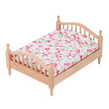 Letto per bambole in scala 1:12, 1 pezzo, Betulla Naturale, 16x12,2x7,1 cm