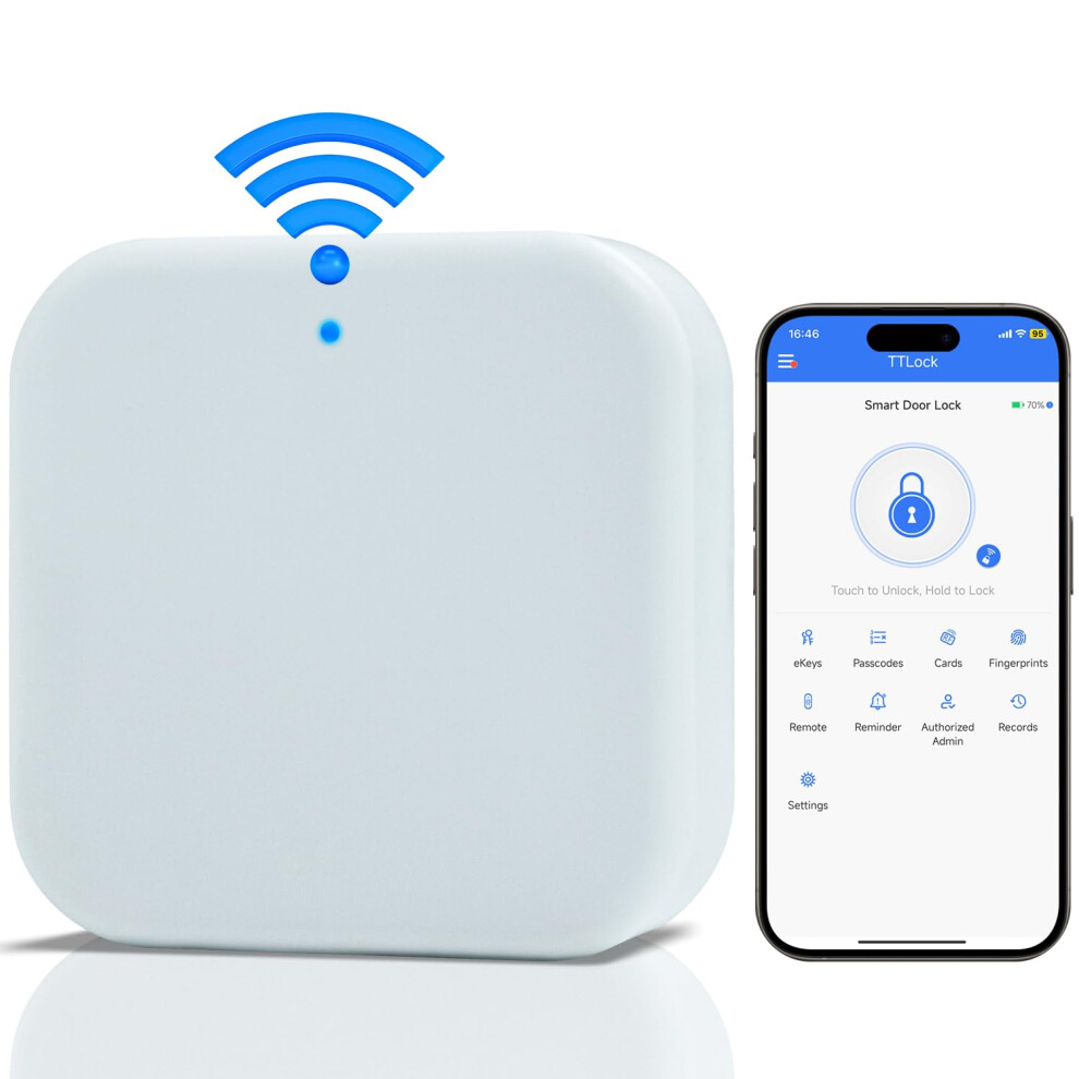 Smart Lock Wifi Gateway G2 For Ttlock, Remote Unlock Anywhere, Alexa Voice Control Compatible 9169991285917