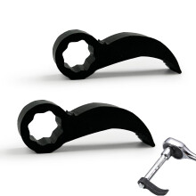 2 Pack 1/2 Inch Heavy Duty Indexing Pry Bar with Ratchet Wrench Adapter for Mechanics